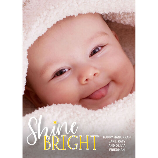 Shine Bright Flat Hanukkah Photo Cards